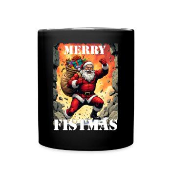 Merry Christmas Santa Claus Christmas Humor - Full Colour Mug - black - Front