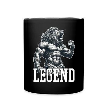 Légende Lion Motivation Combattant Cadeau - Mug uni - noir - Devant