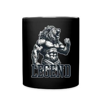 Légende Lion Motivation Combattant Cadeau - Mug uni - noir - Devant