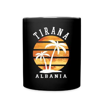 Tirana Tirane Albanien Sommer Palmen Strand Meer - Tasse einfarbig - Schwarz - Vorne