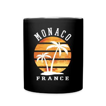 Monaco France Été Palmiers Plage Mer - Mug uni - noir - Devant