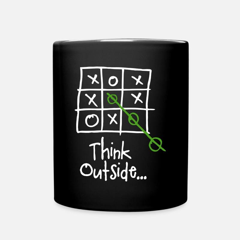 Think Outside the Box - Pensez Hors des Cases - Full Colour Mug - black