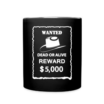 WANTED - Tasse einfarbig - Schwarz - Vorne