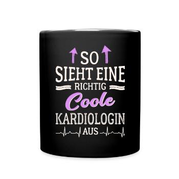 So sieht eine richtig coole Kardiologin aus Ärztin - Tasse einfarbig - Schwarz - Vorne