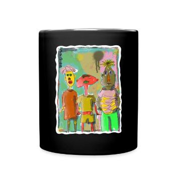Illustration de trois amis « Dudes » - Mug uni - noir - Devant