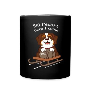 Chien Saint-Bernard - Mug uni - noir - Devant