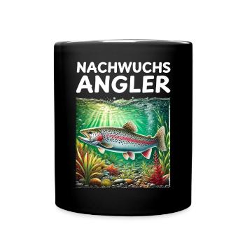 Cadeau de pêcheur pour enfants Trout - Mug uni - noir - Devant