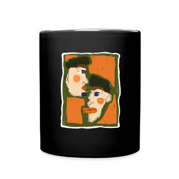 Oneliner Portrait - Full Colour Mug - black - Front