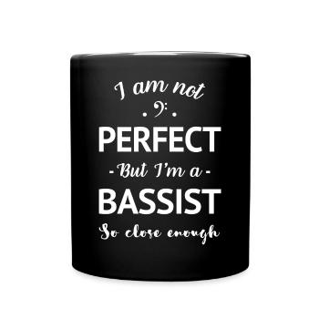 Humor perfekt Bassist Frau Mann - Tasse einfarbig - Schwarz - Vorne