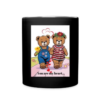 Rez-de-chaussée Vacances I Ours I Saint Valentin J’aime I Couples - Mug uni - noir - Devant