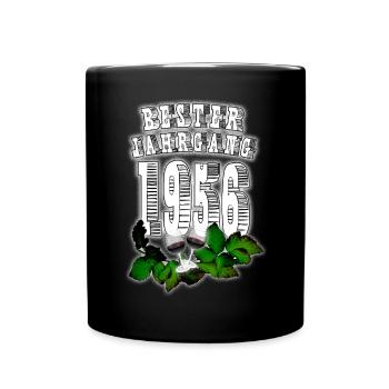 Best Vintage: 1956, Year of Birth, Wine, Wine Glass - Full Colour Mug - black - Front