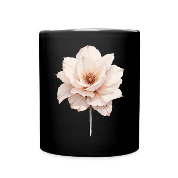 Elegant Watercolor Blossom - Rose - Full Colour Mug - black - Front