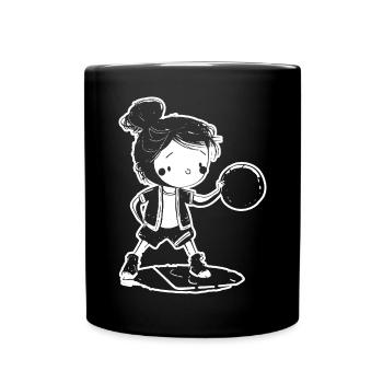 Kleine Basketballerin - Tasse einfarbig - Schwarz - Vorne
