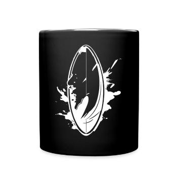 Surfbrett Graffiti - Tasse einfarbig - Schwarz - Vorne