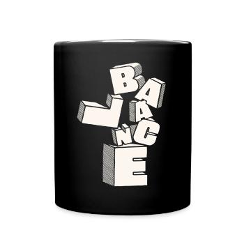 Balance in 3D Block Letters - Full Colour Mug - black - Front