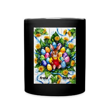 EG Ostern I Hasen I Frohe Ostern I Geschenk - Tasse einfarbig - Schwarz - Vorne