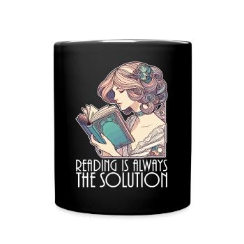 Book Books Reading Wife Solution Funny Gift - Full Colour Mug - black - Front