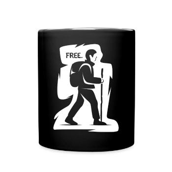 Freedom of hiking - outdoor and nature symbol - Full Colour Mug - black - Front