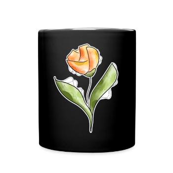 Tulpe - Tasse einfarbig - Schwarz - Vorne