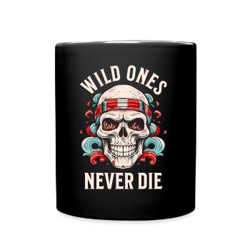 crâne crâne squelette moto motard gang - Mug uni - noir - Devant