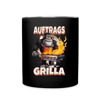 Grilling Grilla Griller Gorilla BBQ Saying Funny - Full Colour Mug - black - Front