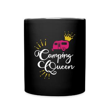 Camping Queen Caravan - Full Colour Mug - black - Front