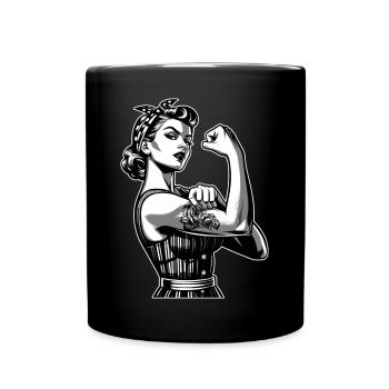 Femme Cool Fort Rockabilly Style Cadeau Graphique - Mug uni - noir - Devant