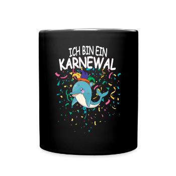 Kölner Karneval Fasching Fasnacht Karnewal - Tasse einfarbig - Schwarz - Vorne