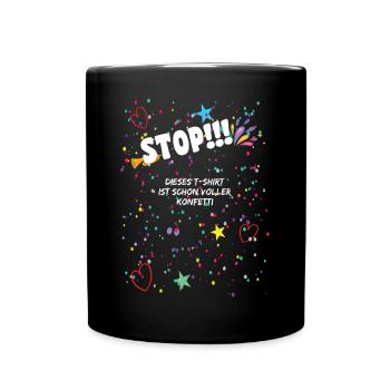 Karneval Konfetti Kostüm - Tasse einfarbig - Schwarz - Vorne