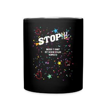 Karneval Konfetti Kostüm - Tasse einfarbig - Schwarz - Vorne