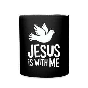 Jesus is with me - Full Colour Mug - black - Front