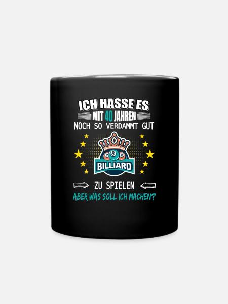 40 Birthday Billiards - Full Colour Mug - black