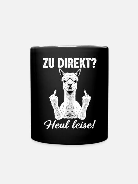 Direkte Alpaka-Ansage - Tasse einfarbig - Schwarz