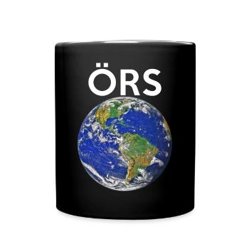 Earth English TH tee-aitch ÖRS Globe Planet - Full Colour Mug - black - Front