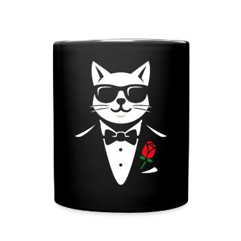 Le chat cool - Mug uni - noir - Devant