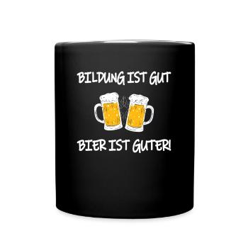 Education is good Beer is good beer - Full Colour Mug - black - Front