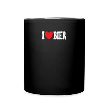 I Love Bier Beer - Tasse einfarbig - Schwarz - Vorne