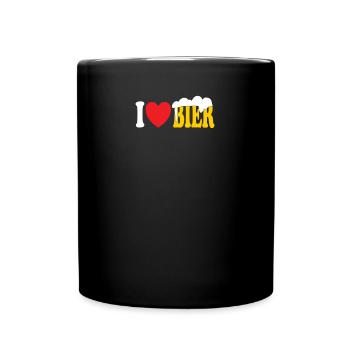 I Love Bier Beer - Full Colour Mug - black - Front