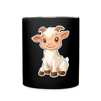 Chèvre - Mug uni - noir - Devant