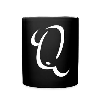 Letter Q, Name, der Buchstabe Q  - Tasse einfarbig - Schwarz - Vorne