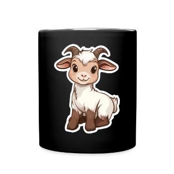 Chèvre - Mug uni - noir - Devant