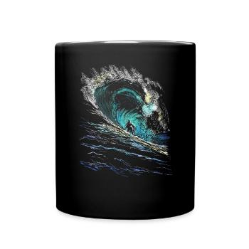 Surfeur - Mug uni - noir - Devant