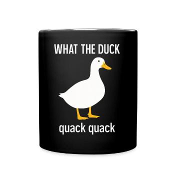 Lustige Ente Sprüche Was für eine Ente  - Tasse einfarbig - Schwarz - Vorne