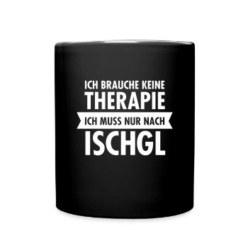 Therapie - Ischgl - Tasse einfarbig - Schwarz - Vorne