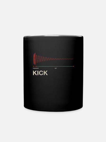 Kick Drum - DAW Producer Transient & Tail - Full Colour Mug - black