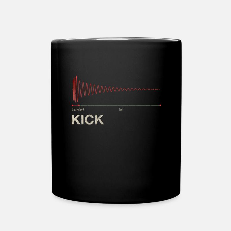 Kick Drum - DAW Producer Transient & Tail - Full Colour Mug - black