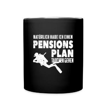 Rente Tauchen Pension Rentner Rentnerin Ruhestand - Tasse einfarbig - Schwarz - Vorne