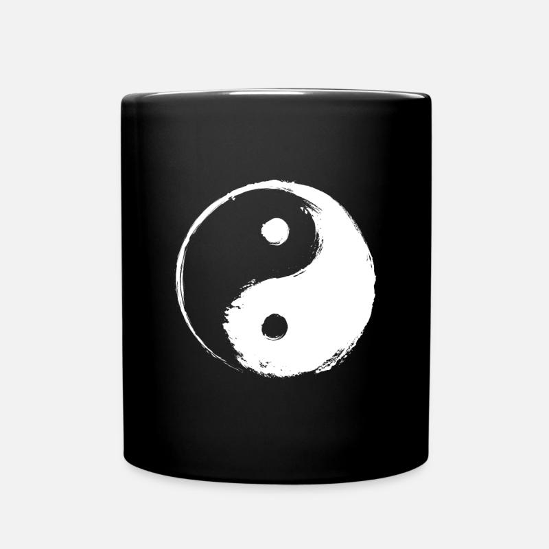 Cercle Yin Yang (blanc) - Mug uni - noir