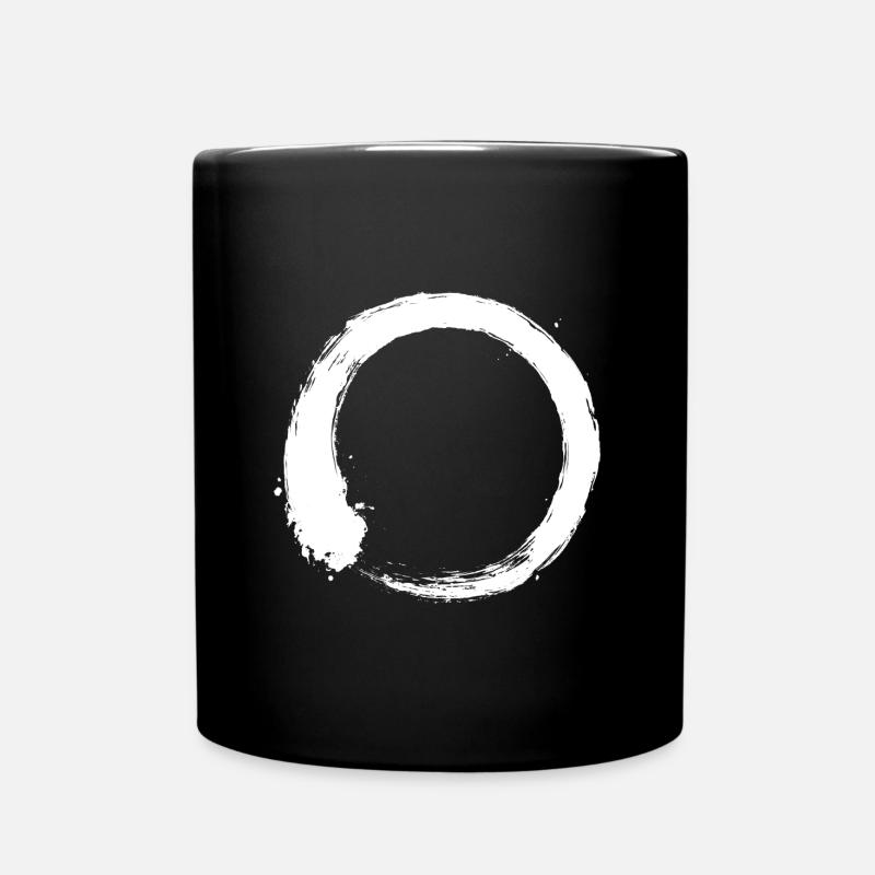 Enso Zen Kreis weiß - Tasse einfarbig - Schwarz