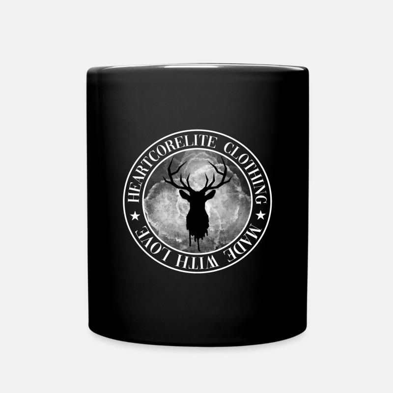 White emblem with deer - Full Colour Mug - black
